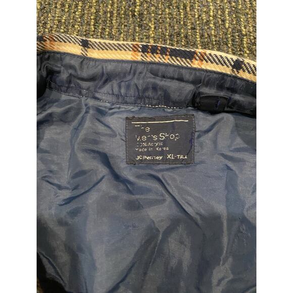 Vintage JC Penny The Mens Shop 100% Acrylic Flannel Shirt Pearl Snap Mens XLT - Picture 2 of 3